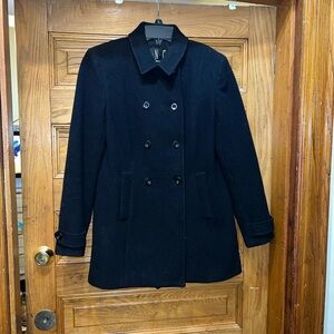 INC International Concepts Black Pea Coat